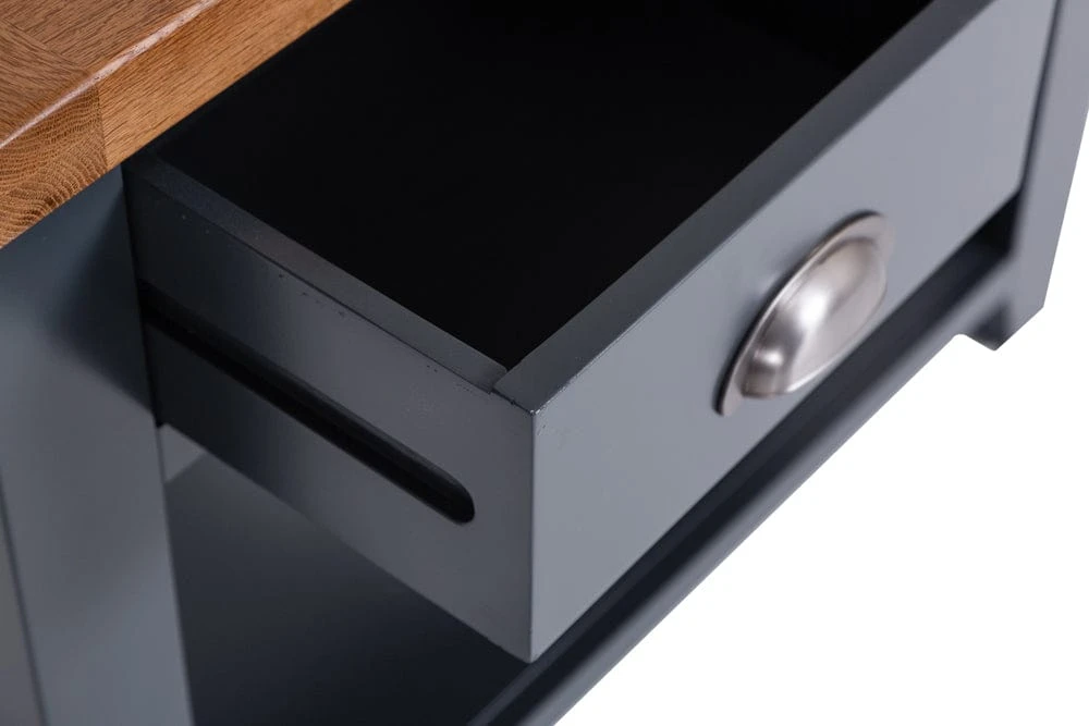 Hampshire Blue Painted Oak Console Table 9 Hampshire Blue Painted Oak Console Table - Image 9