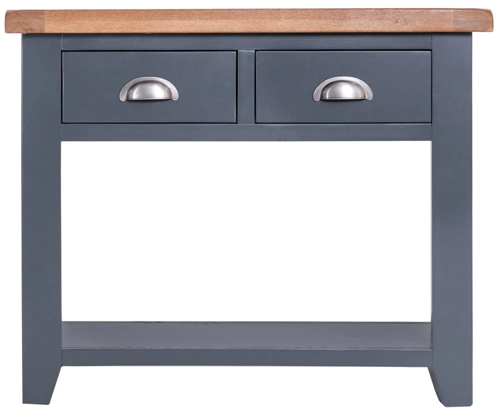 Hampshire Blue Painted Oak Console Table 10 Hampshire Blue Painted Oak Console Table - Image 10
