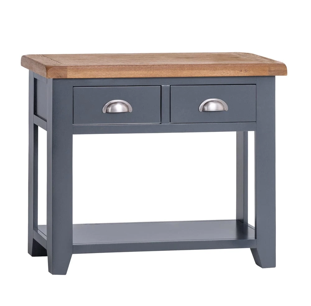 Hampshire Blue Painted Oak Console Table 2 Hampshire Blue Painted Oak Console Table - Image 2