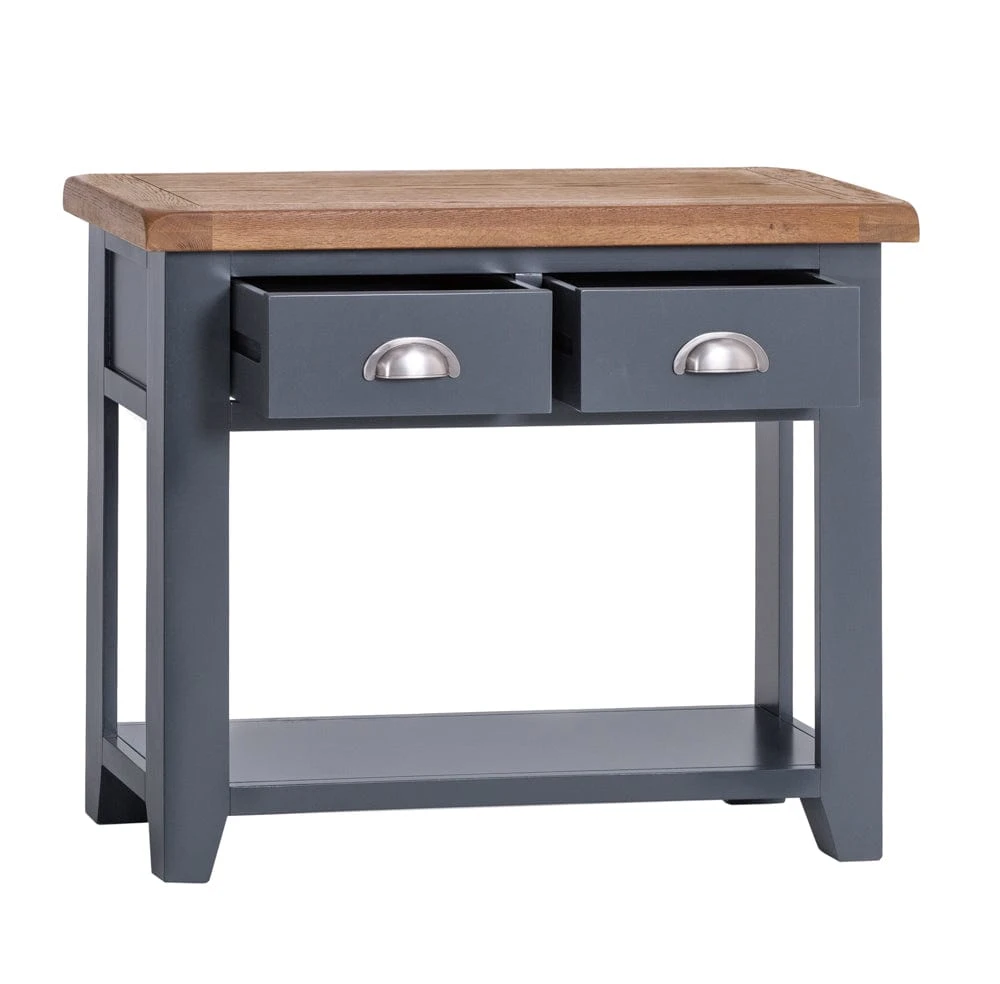 Hampshire Blue Painted Oak Console Table 3 Hampshire Blue Painted Oak Console Table - Image 3