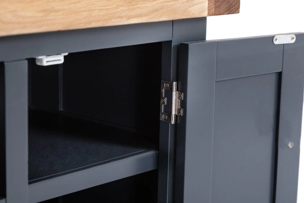 Hampshire Blue Painted Oak Small TV Unit 7 Hampshire Blue Painted Oak Small TV Unit - Image 7