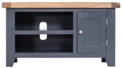 Hampshire Blue Painted Oak Small TV Unit 22 Hampshire Blue Painted Oak Small TV Unit -Furniture Specialty Store HP STV B 4