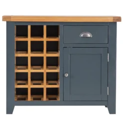 Hampshire Blue Painted Oak Small Sideboard Wine Rack -Furniture Specialty Store HP SWR B 4