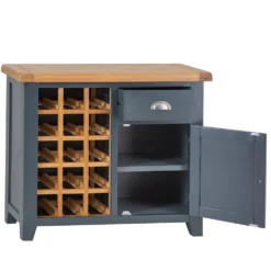 Hampshire Blue Painted Oak Small Sideboard Wine Rack -Furniture Specialty Store HP SWR B 6