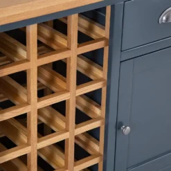 Hampshire Blue Painted Oak Small Sideboard Wine Rack -Furniture Specialty Store HP SWR B 7