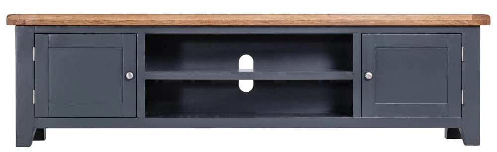 Hampshire Blue Painted Oak Extra Large TV Unit 10 Hampshire Blue Painted Oak Extra Large TV Unit - Image 10