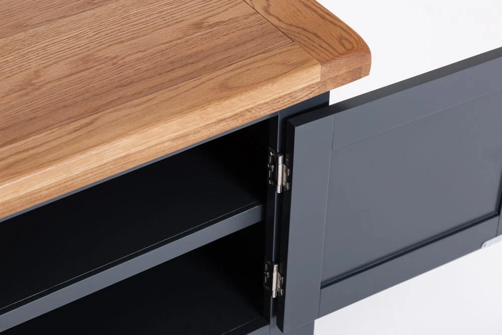 Hampshire Blue Painted Oak Extra Large TV Unit 5 Hampshire Blue Painted Oak Extra Large TV Unit - Image 5