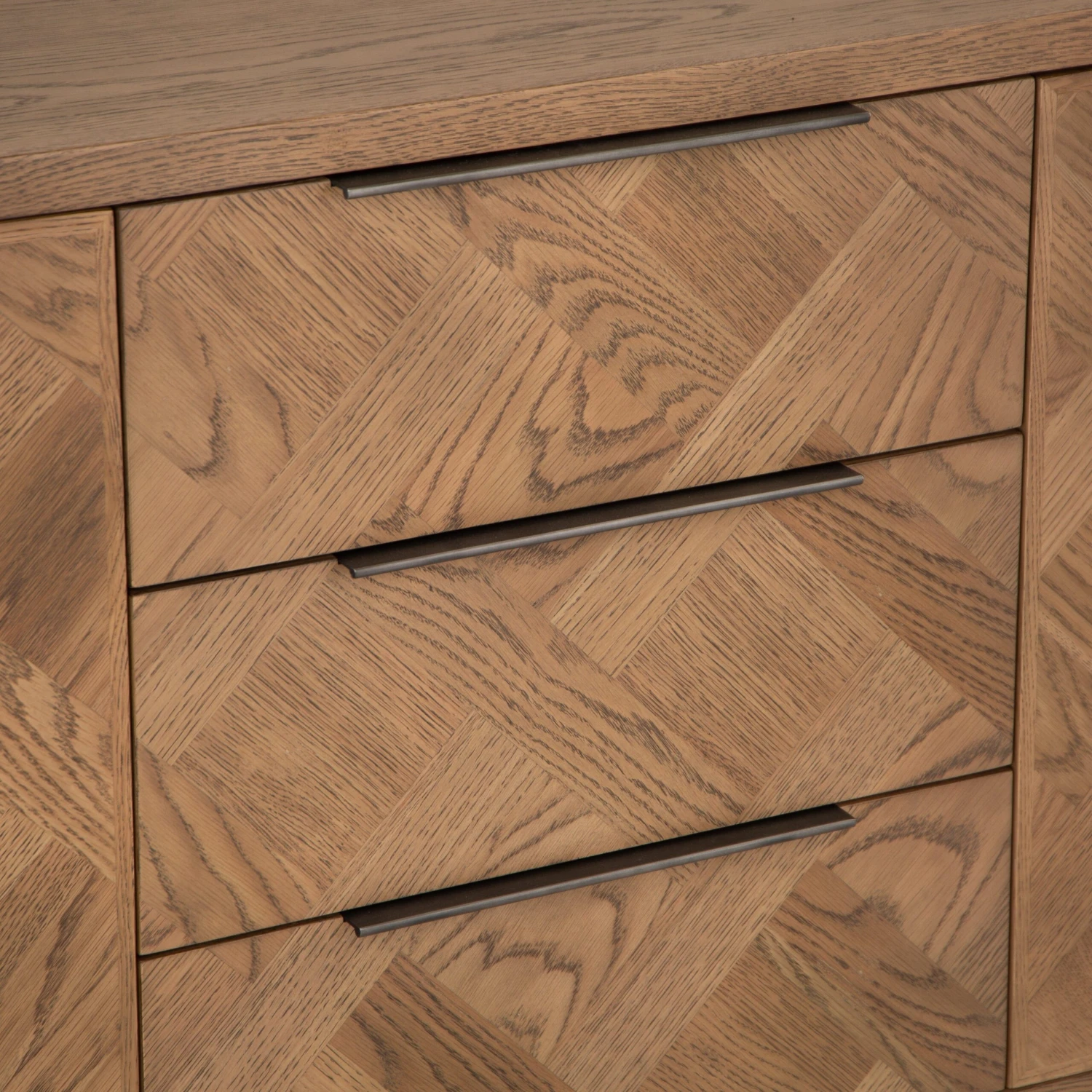 Industrial Oak Large 2 Door 3 Drawer Sideboard 6 Industrial Oak Large 2 Door 3 Drawer Sideboard - Image 6