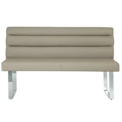 Milan Chrome & Oak 1.4m Bench With Back -Furniture Specialty Store ID 14BWB TP 9 scaled