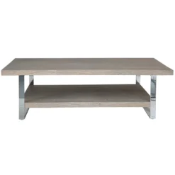 Milan Chrome & Oak Large Coffee Table 17 Milan Chrome & Oak Large Coffee Table -Furniture Specialty Store ID LCT 8
