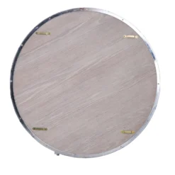 Milan Chrome & Oak Round Wall Mirror 100 X 100cm -Furniture Specialty Store ID RM 6 scaled