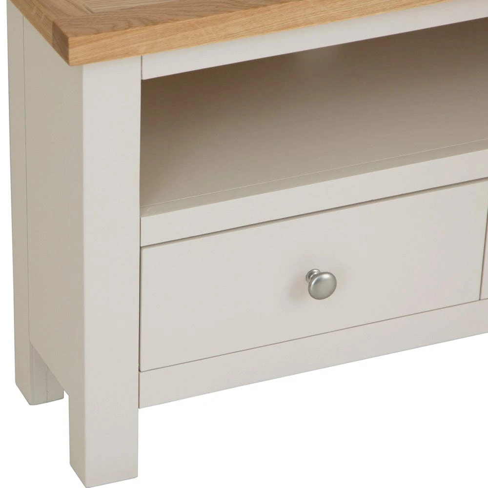 Salisbury Ivory Painted Oak Corner TV Unit 7 Salisbury Ivory Painted Oak Corner TV Unit - Image 7