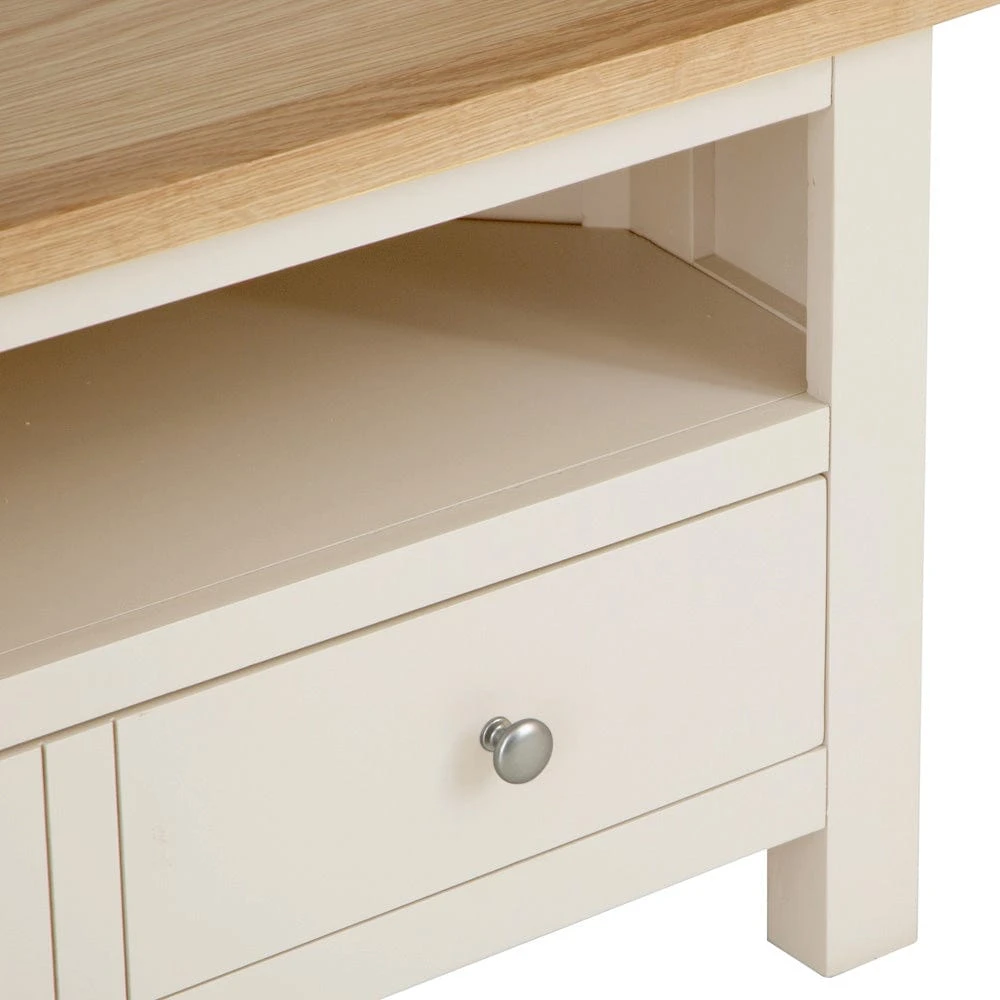 Salisbury Ivory Painted Oak Corner TV Unit 9 Salisbury Ivory Painted Oak Corner TV Unit - Image 9