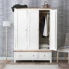 Salisbury White Painted Oak 3 Door Wardrobe