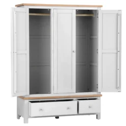 Salisbury White Painted Oak 3 Door Wardrobe -Furniture Specialty Store LP TWR W2