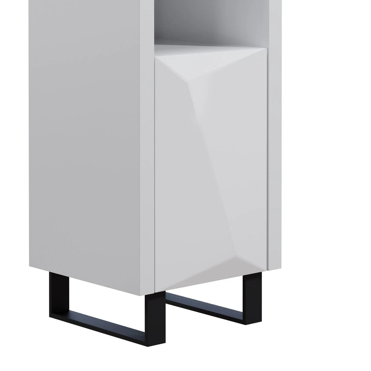 Venice Gloss Grey Tall Narrow Bookcase With LED Lighting 5 Venice Gloss Grey Tall Narrow Bookcase With LED Lighting - Image 5