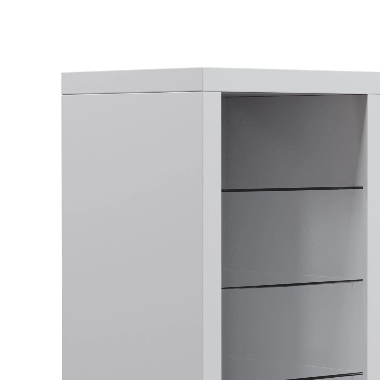 Venice Gloss Grey Tall Narrow Bookcase With LED Lighting 6 Venice Gloss Grey Tall Narrow Bookcase With LED Lighting - Image 6