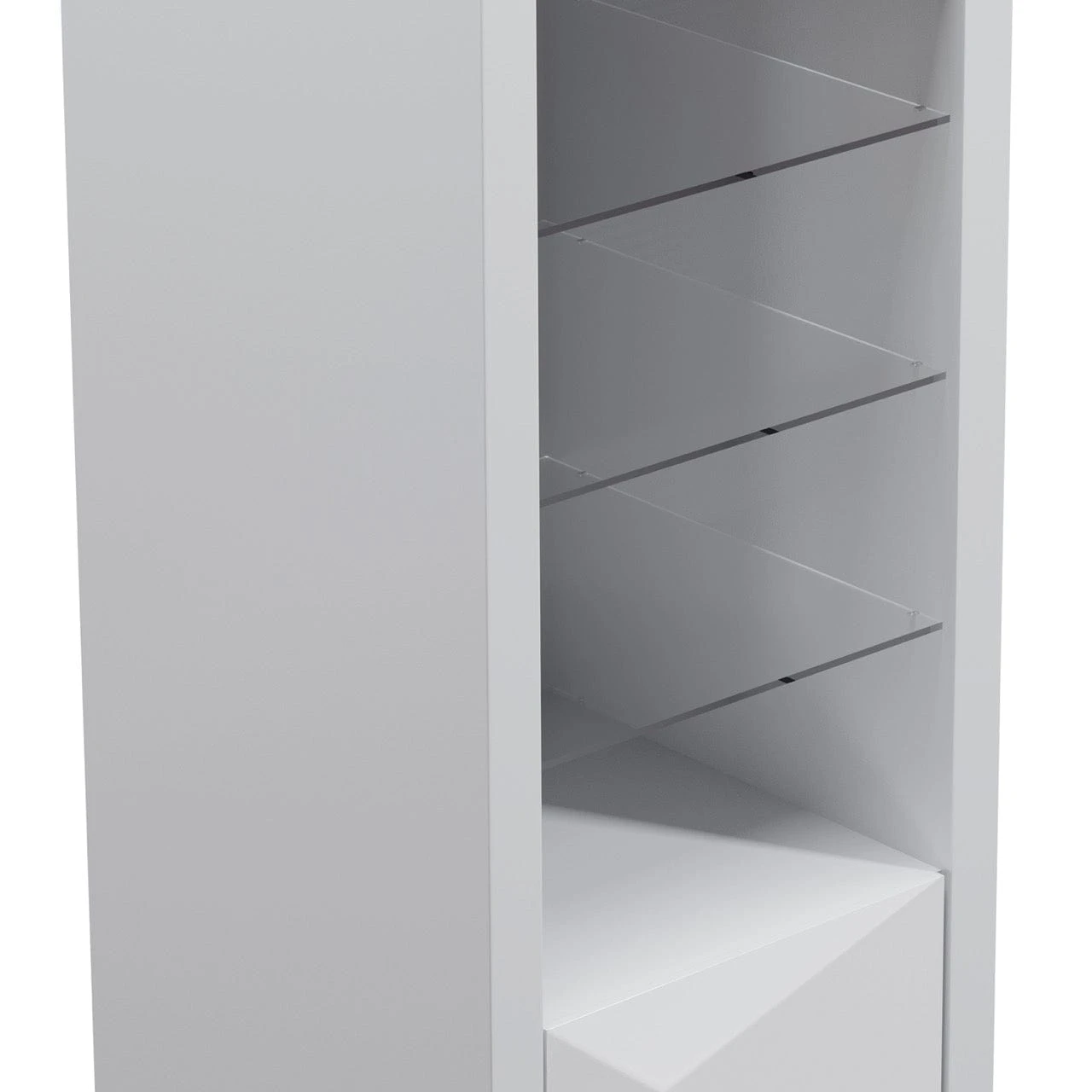Venice Gloss Grey Tall Narrow Bookcase With LED Lighting 7 Venice Gloss Grey Tall Narrow Bookcase With LED Lighting - Image 7
