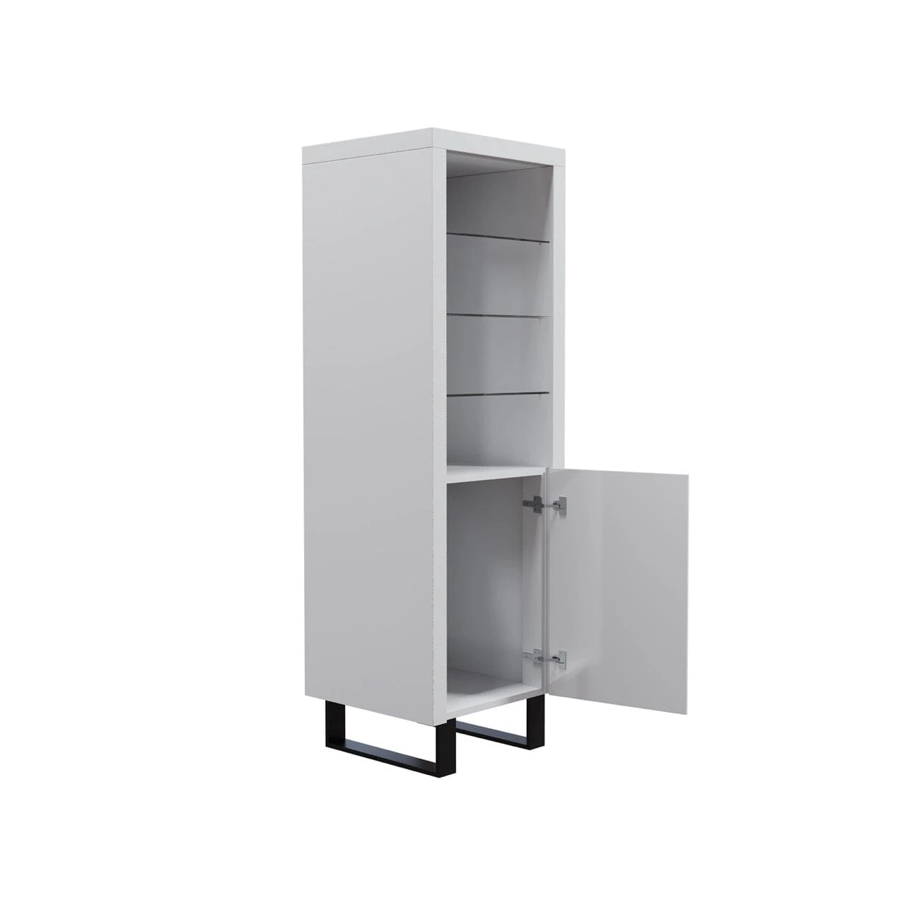 Venice Gloss Grey Tall Narrow Bookcase With LED Lighting 8 Venice Gloss Grey Tall Narrow Bookcase With LED Lighting - Image 8