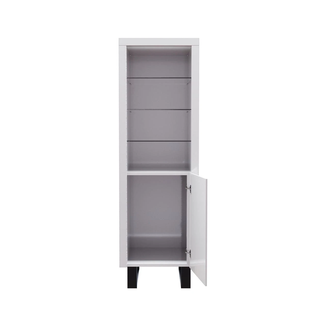 Venice Gloss Grey Tall Narrow Bookcase With LED Lighting 9 Venice Gloss Grey Tall Narrow Bookcase With LED Lighting - Image 9