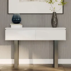 Venice Gloss Grey Console Table With LED Lighting