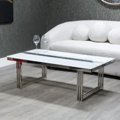 Genoa Glass Coffee Table With Metal Detailing