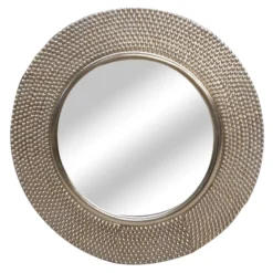 The Mirror Collection Round Mirror With Detailing