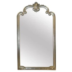 The Mirror Collection Silver Ornate Leaning Mirror