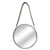 The Mirror Collection Round Silver Mirror With Rope Strap