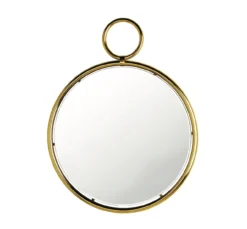 The Mirror Collection Gold Round Keyring Mirror