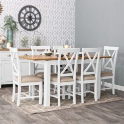 Rutland White Painted Oak 1.2m Extending Dining Table