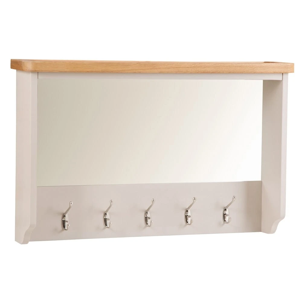 Rutland Painted Oak Mirrored Coat Rack 2 Rutland Painted Oak Mirrored Coat Rack - Image 2