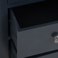 Florence Midnight Grey Painted Oak 5 Drawer Tallboy 14 Florence Midnight Grey Painted Oak 5 Drawer Tallboy -Furniture Specialty Store SWO 5DN MG 3