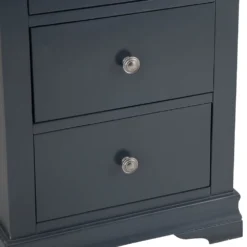 Florence Midnight Grey Painted Oak 5 Drawer Tallboy 18 Florence Midnight Grey Painted Oak 5 Drawer Tallboy -Furniture Specialty Store SWO 5DN MG 7