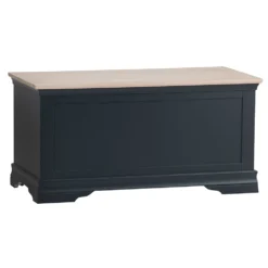 Florence Midnight Grey Painted Oak Blanket Box -Furniture Specialty Store SWO BB MG 1