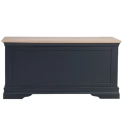 Florence Midnight Grey Painted Oak Blanket Box -Furniture Specialty Store SWO BB MG 12