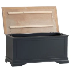 Florence Midnight Grey Painted Oak Blanket Box -Furniture Specialty Store SWO BB MG 2