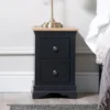 Florence Midnight Grey Painted Oak Bedside Table