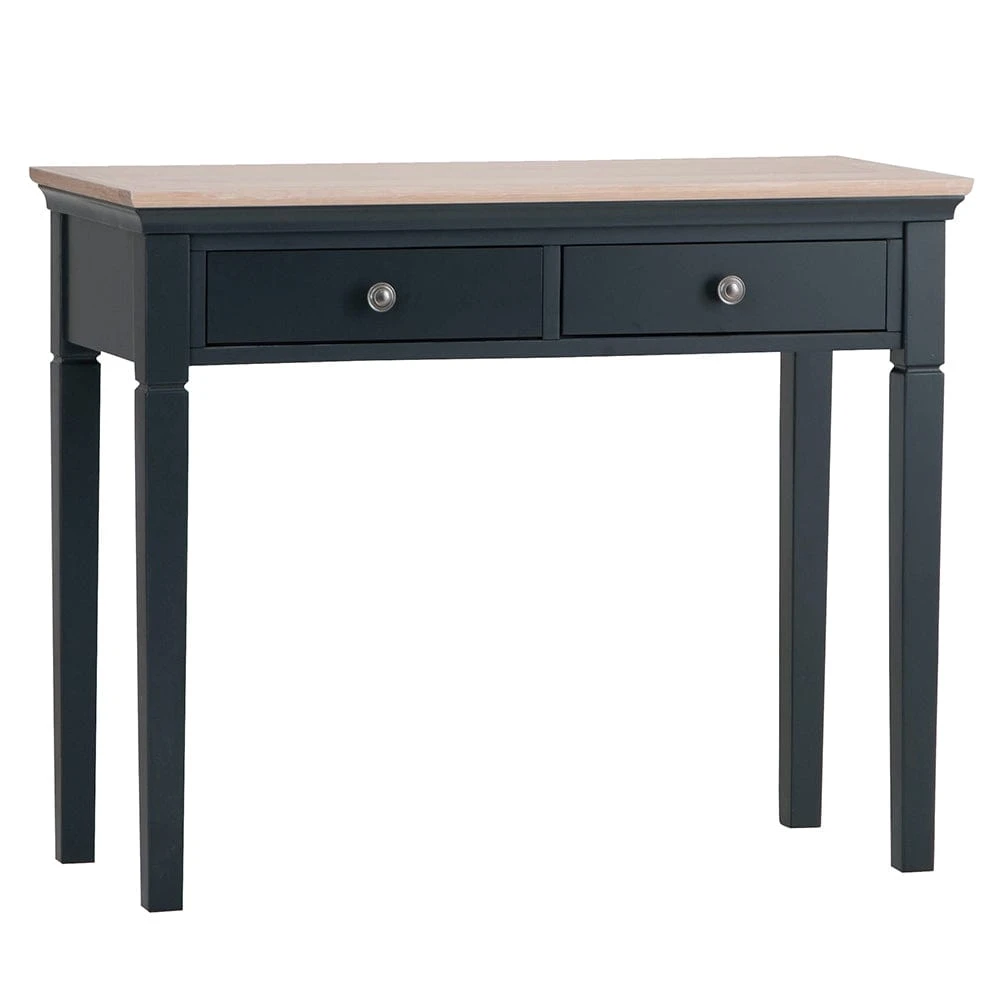 Florence Midnight Grey Painted Oak Dressing Table 2 Florence Midnight Grey Painted Oak Dressing Table - Image 2