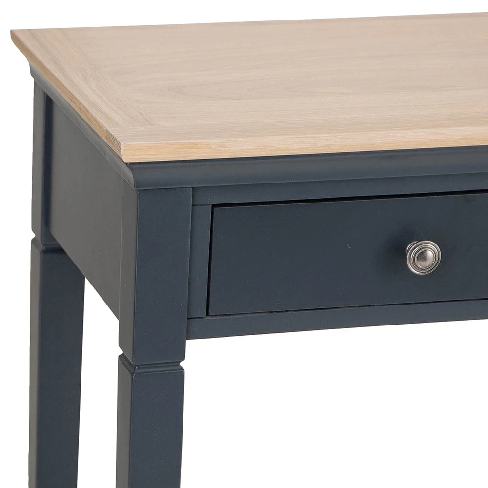 Florence Midnight Grey Painted Oak Dressing Table 4 Florence Midnight Grey Painted Oak Dressing Table - Image 4