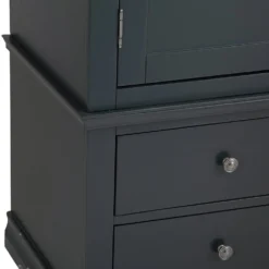 Florence Midnight Grey Painted Oak 2 Door Wardrobe With Drawers -Furniture Specialty Store SWO GWR MG 12