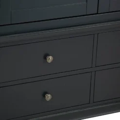 Florence Midnight Grey Painted Oak 2 Door Wardrobe With Drawers -Furniture Specialty Store SWO GWR MG 13