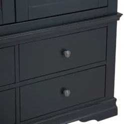 Florence Midnight Grey Painted Oak 2 Door Wardrobe With Drawers -Furniture Specialty Store SWO GWR MG 15