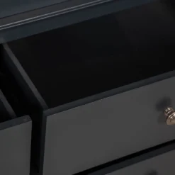 Florence Midnight Grey Painted Oak 2 Door Wardrobe With Drawers -Furniture Specialty Store SWO GWR MG 8