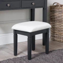 Florence Midnight Grey Painted Oak Dressing Stool