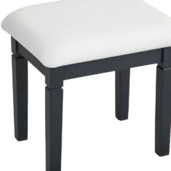 Florence Midnight Grey Painted Oak Dressing Stool -Furniture Specialty Store SWO ST MG 2