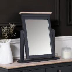 Florence Midnight Grey Painted Oak Vanity Mirror