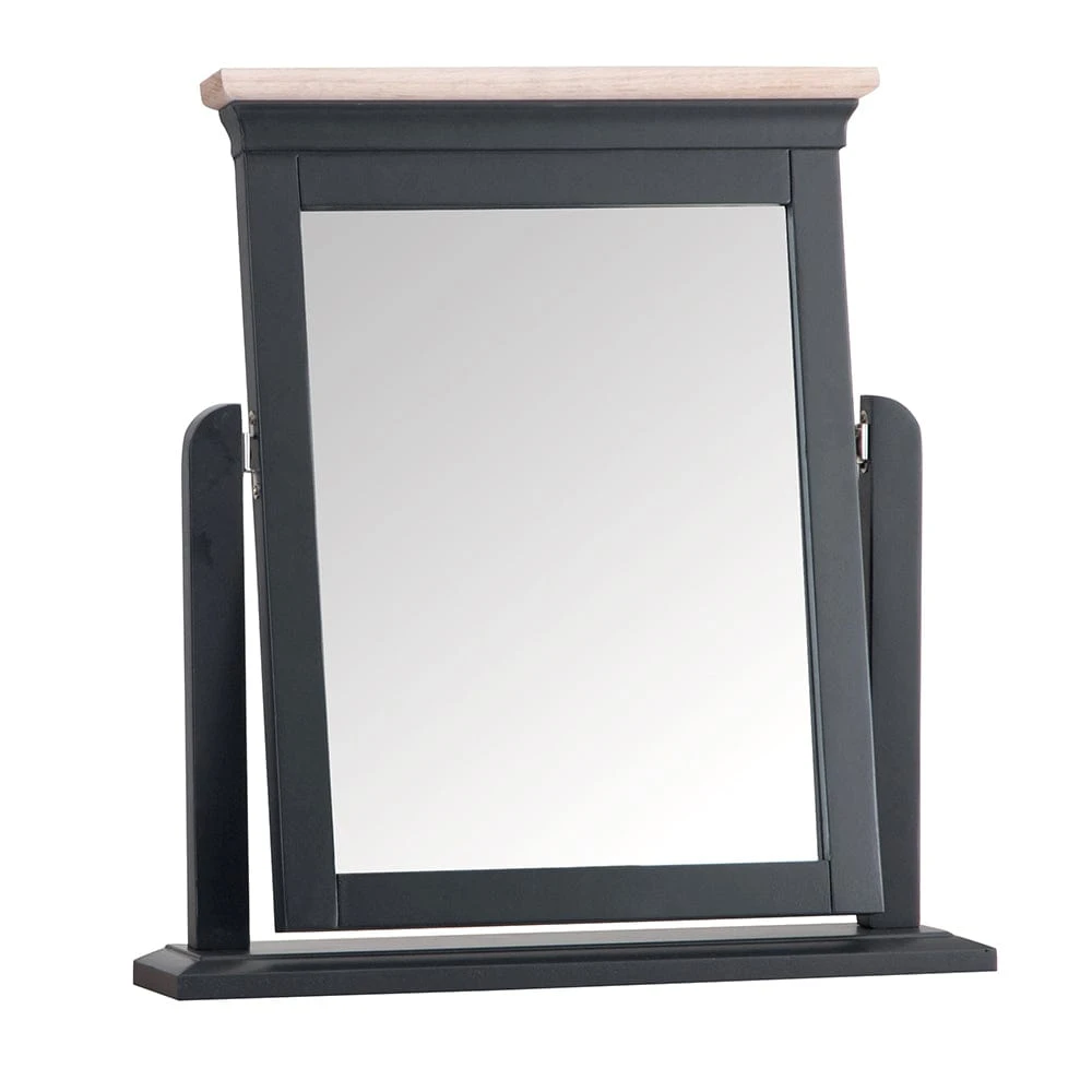 Florence Midnight Grey Painted Oak Vanity Mirror 2 Florence Midnight Grey Painted Oak Vanity Mirror - Image 2