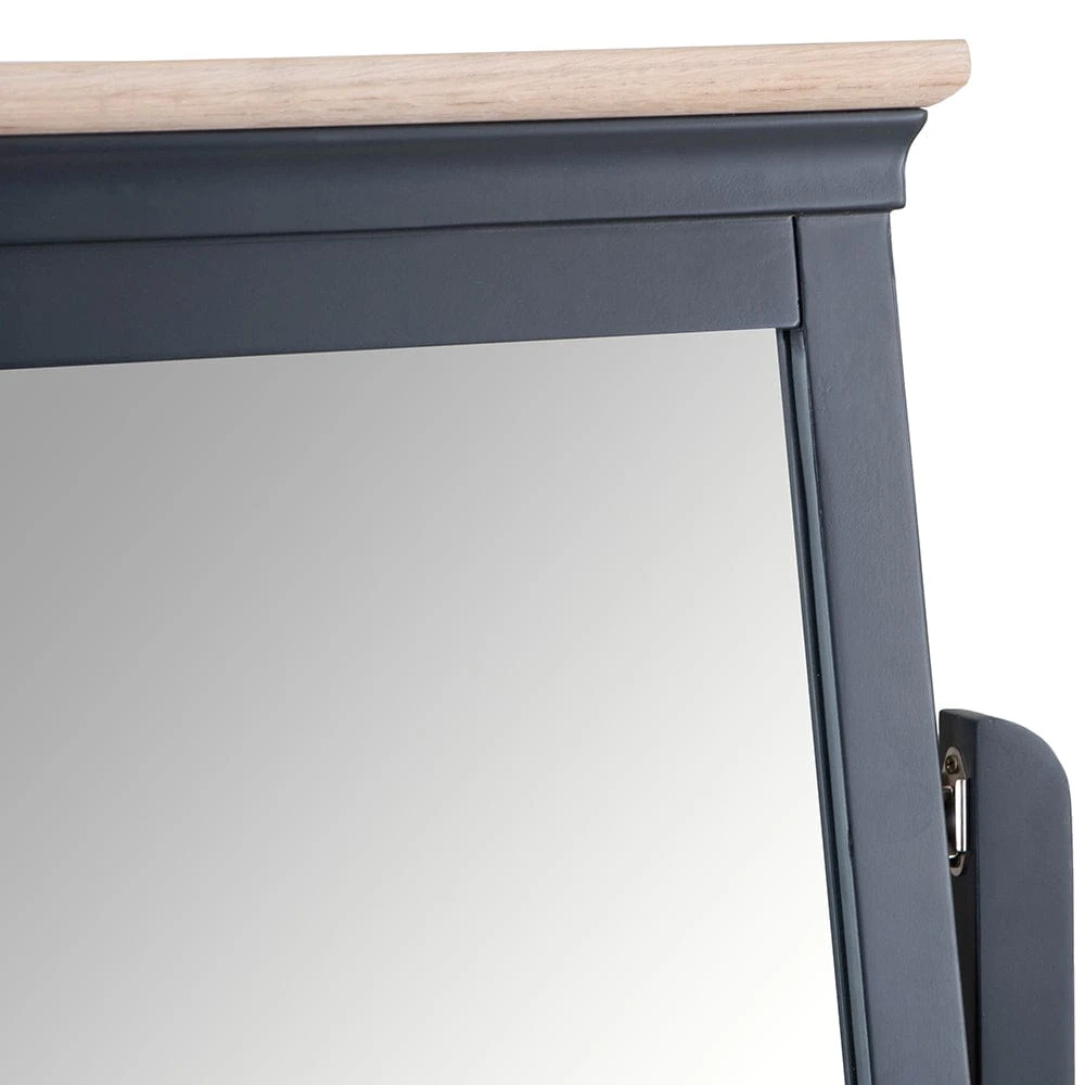 Florence Midnight Grey Painted Oak Vanity Mirror 6 Florence Midnight Grey Painted Oak Vanity Mirror - Image 6