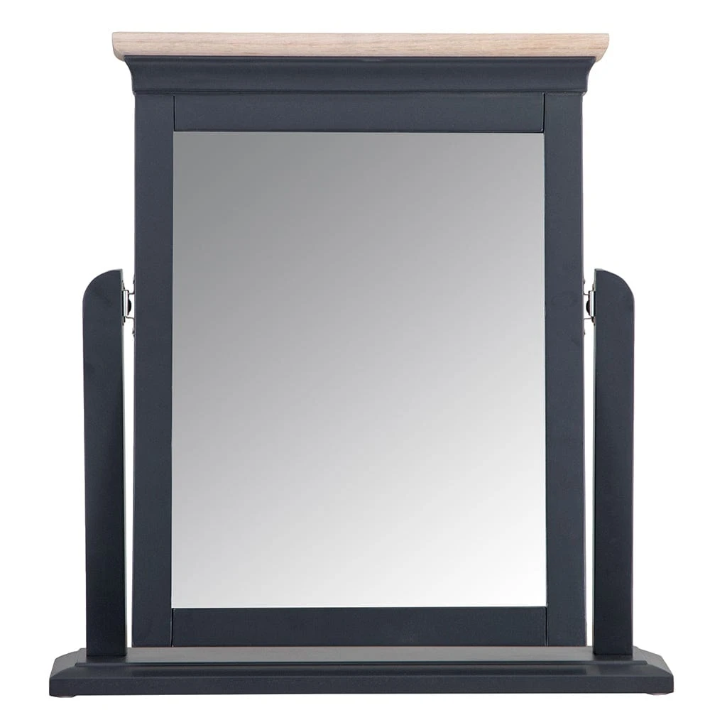 Florence Midnight Grey Painted Oak Vanity Mirror 8 Florence Midnight Grey Painted Oak Vanity Mirror - Image 8